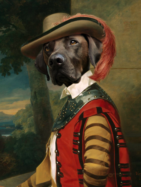 El Príncipe - retrato sobre lienzo y marco de madera
