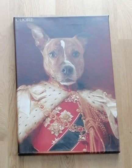 Der König von England - Porträt auf Leinwand und Holzrahmen