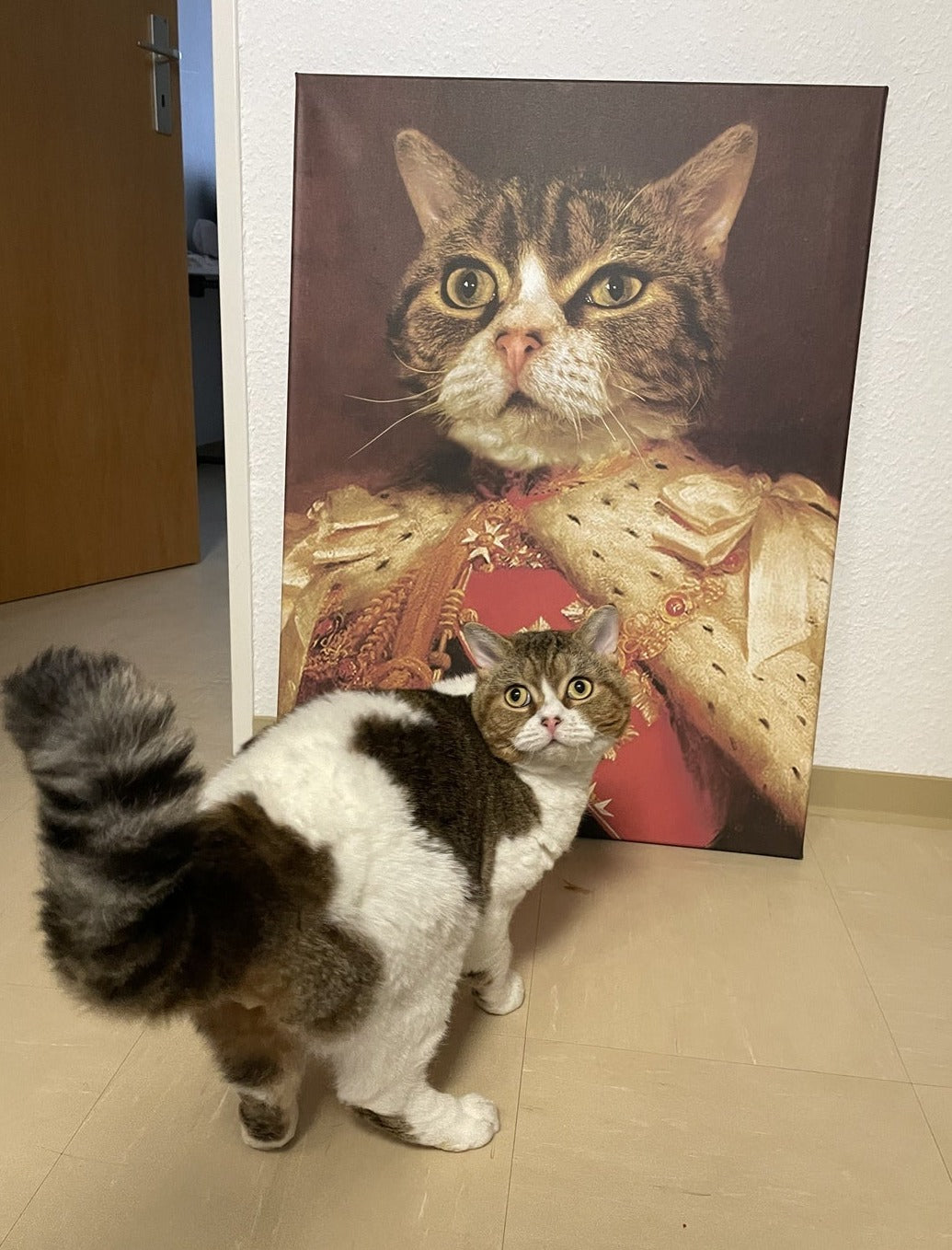 Der König von England - Porträt auf Leinwand und Holzrahmen