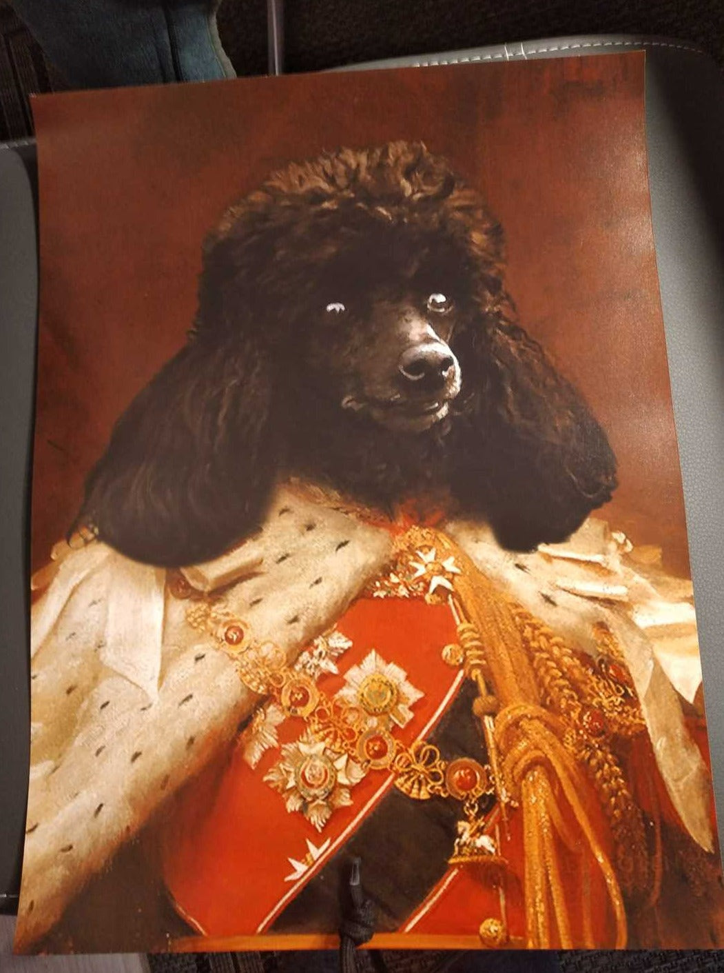 Der König von England - Porträt auf Leinwand und Holzrahmen