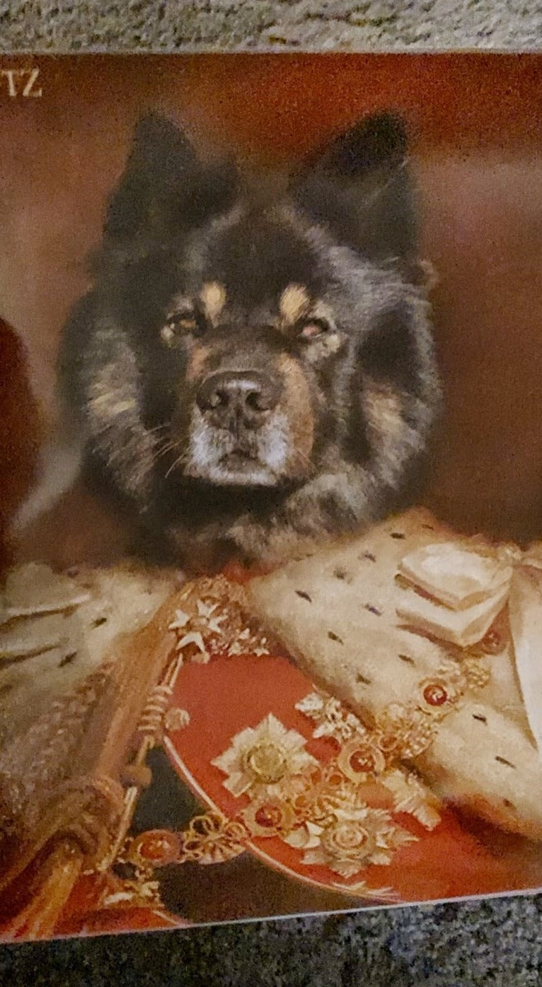 Der König von England - Porträt auf Leinwand und Holzrahmen