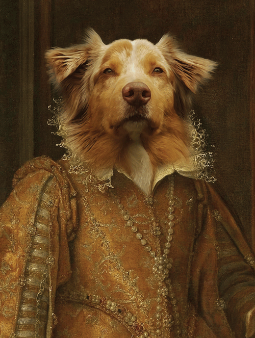 La Contessa di Urbino (la condesa de Urbino) - retrato sobre lienzo y marco de madera