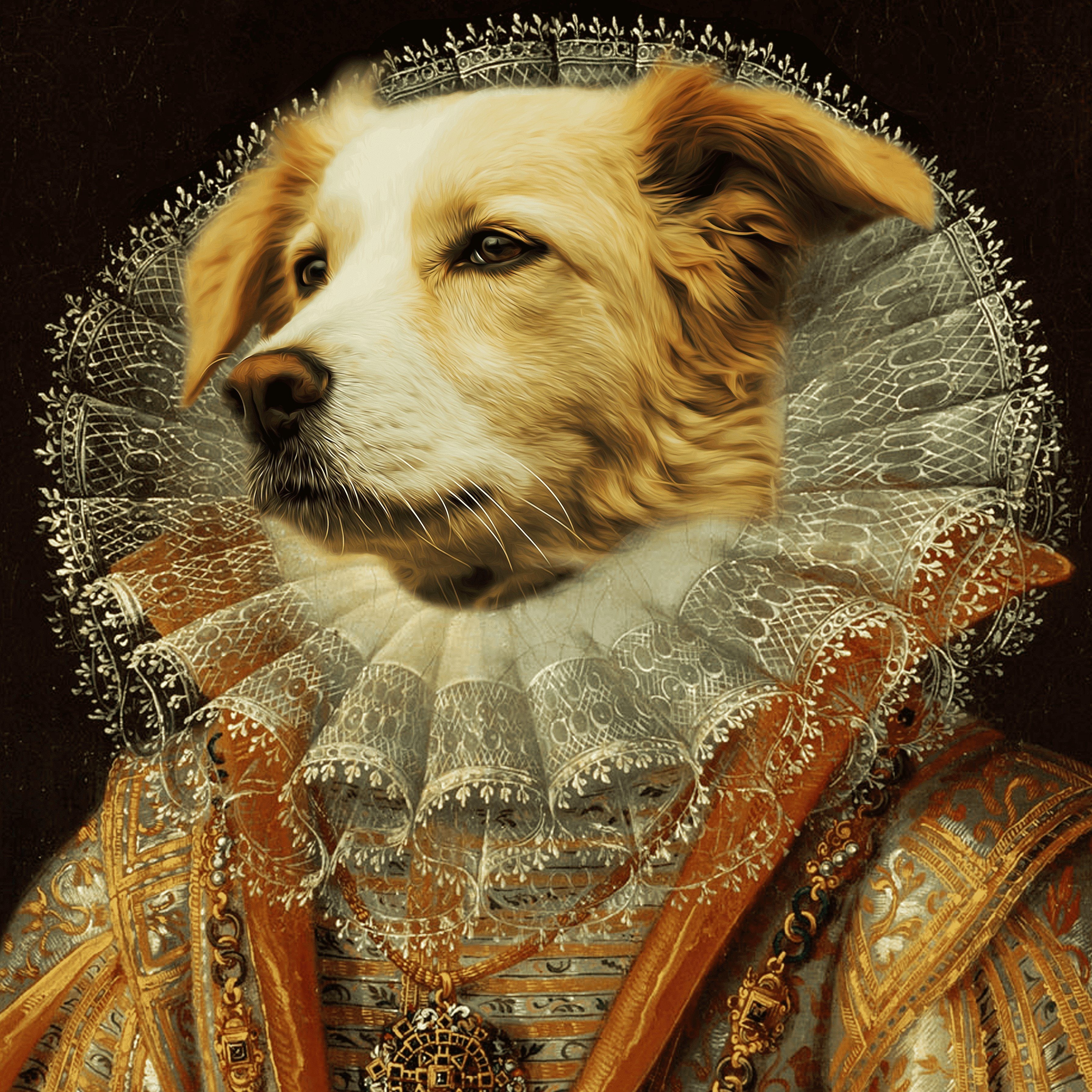 Hundeporträt Haustierporträt die Prinzessin auf Leinwand