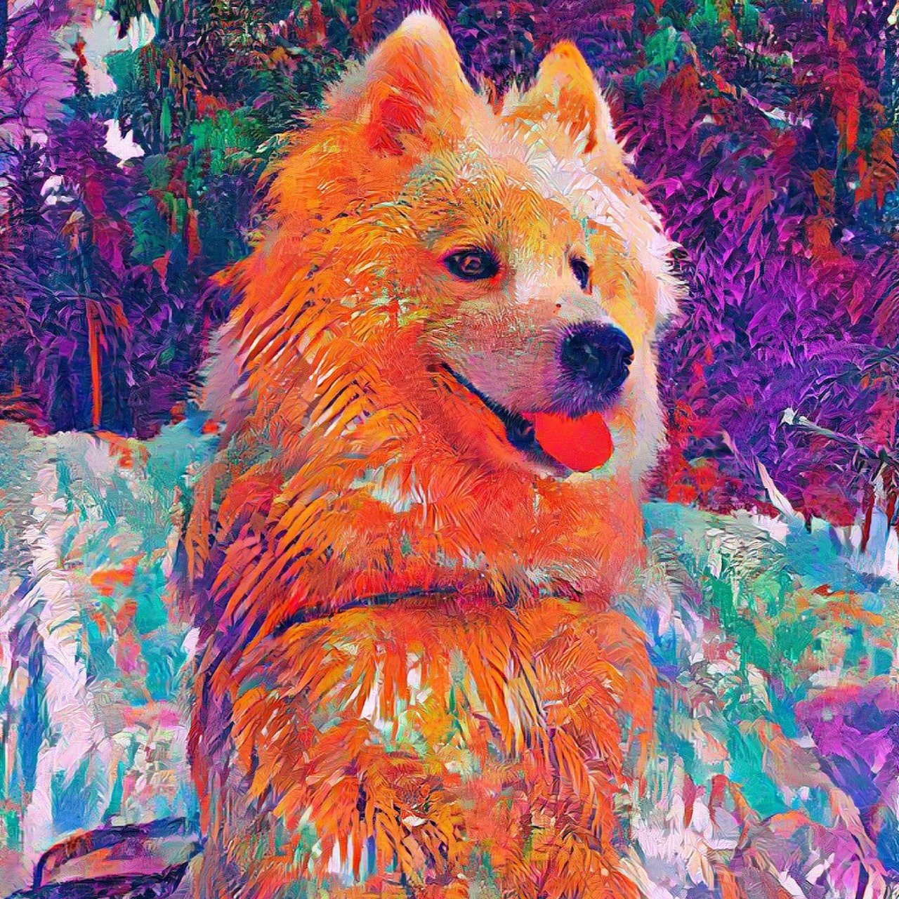 Polar Hund als Gemälde gezeichnet