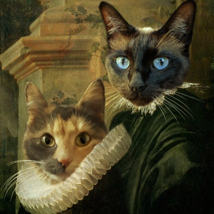 das Ehepaar Porträt malen lassen eigene Katze