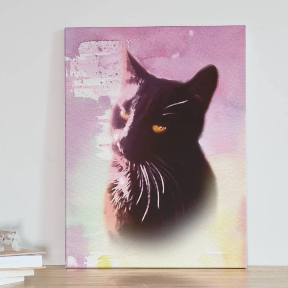 Haustier Portrait gemälde vom eigenen Hund Katze