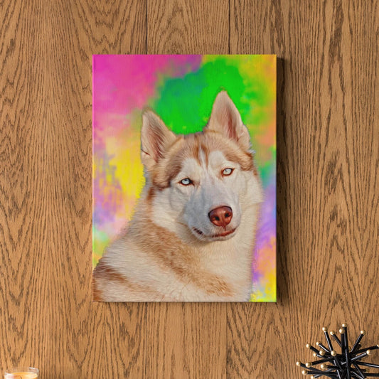 hundeportrait auf leinwand