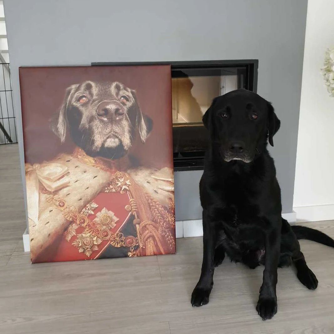 Hundeportrait König ein königliches Haustierporträt Gemälde 