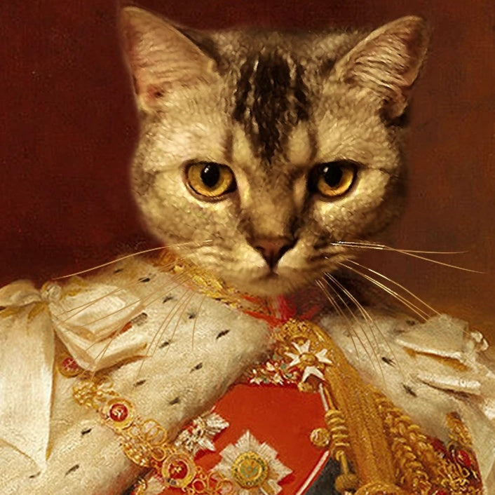 Katzenportrait Uniform Gemälde meine Katze König
