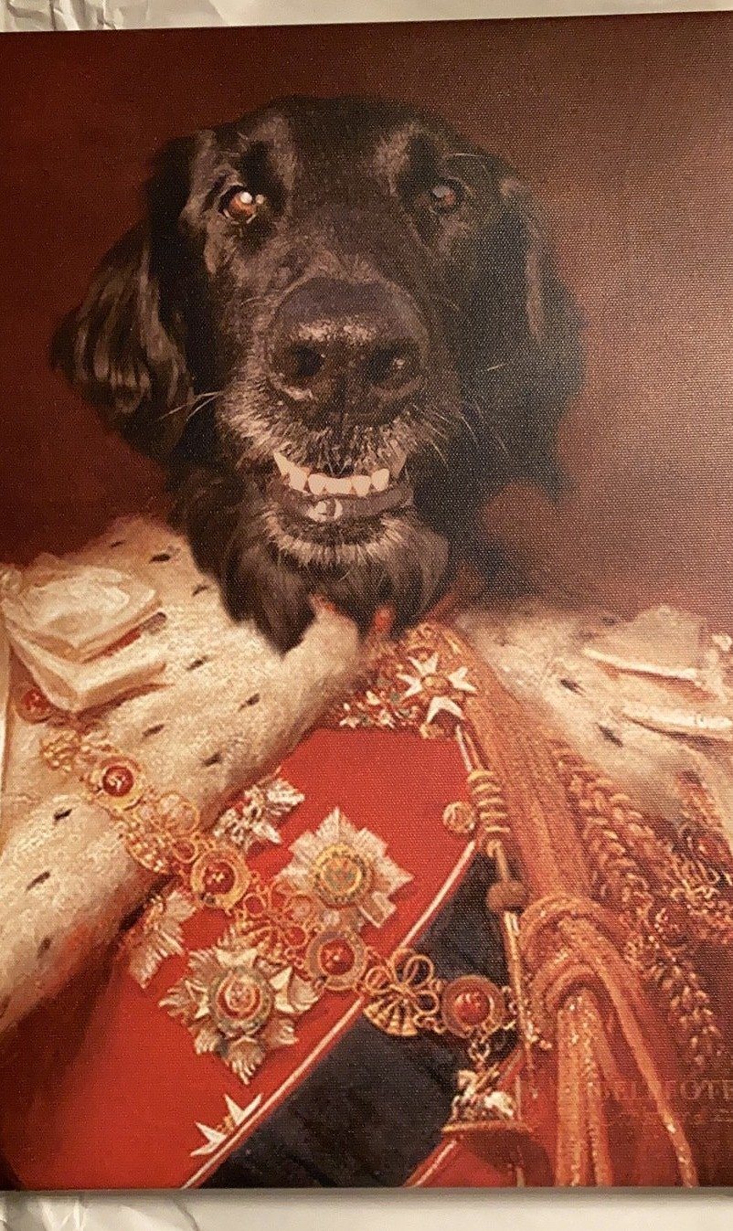 Der König von England - Porträt auf Leinwand und Holzrahmen