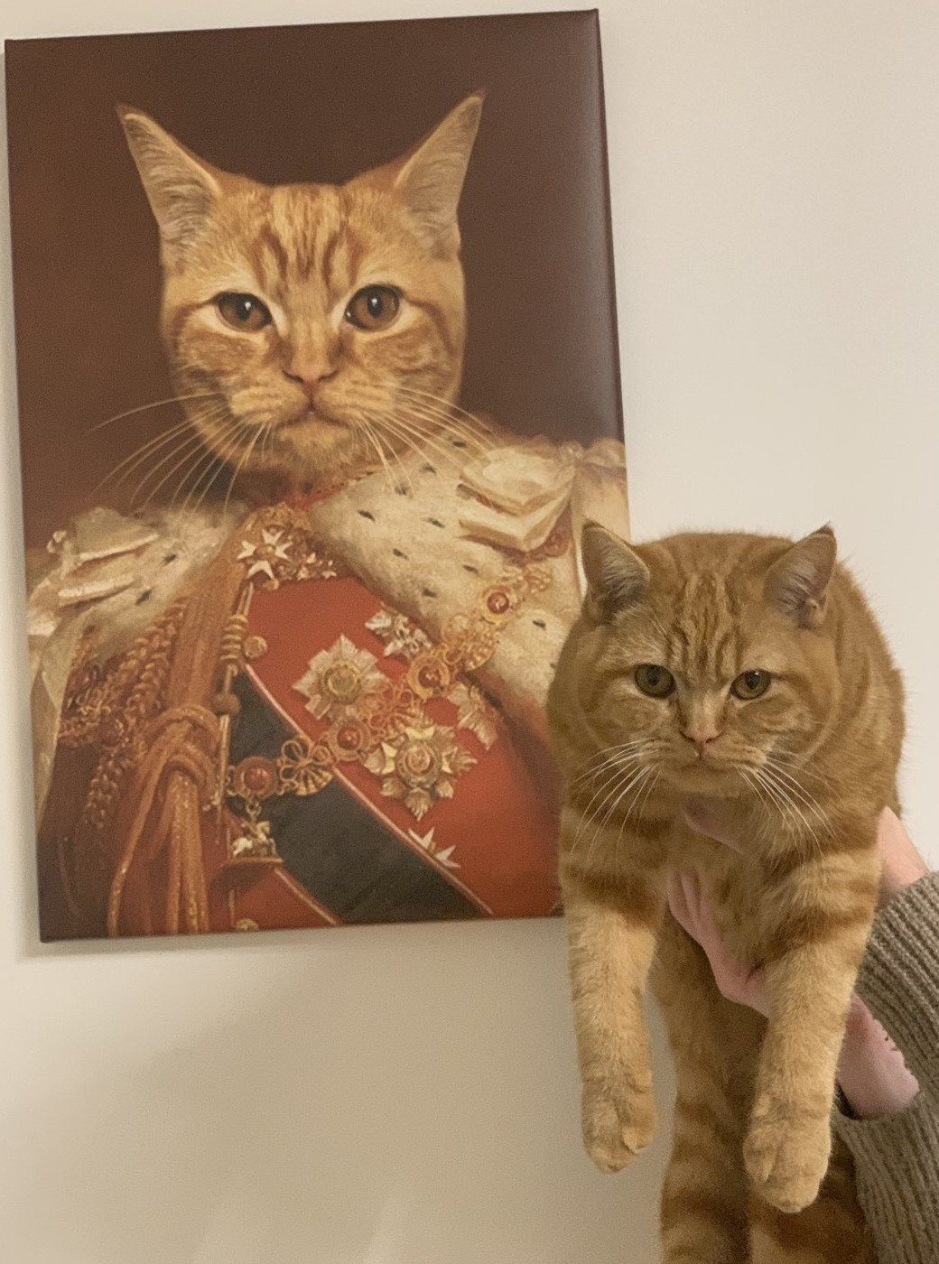 Der König von England - Porträt auf Leinwand und Holzrahmen