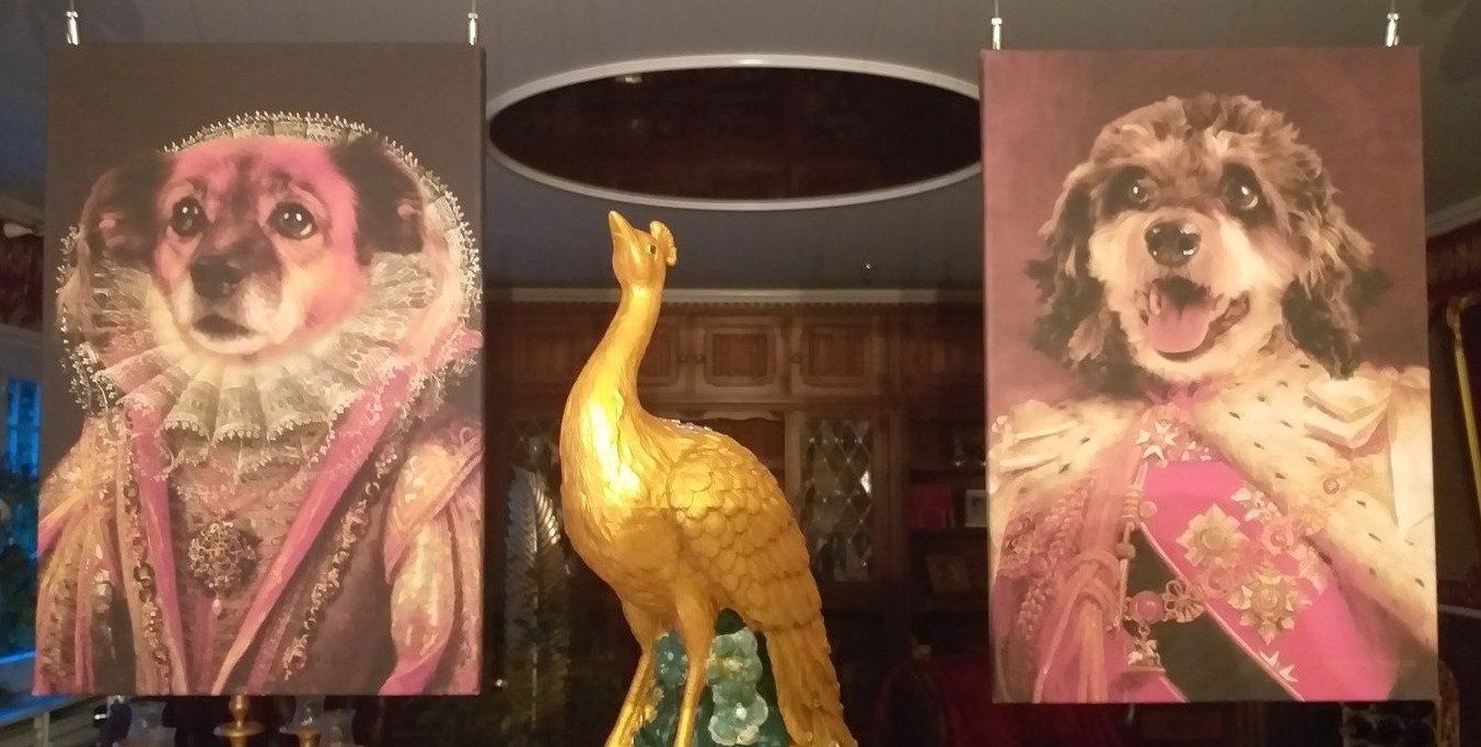 Der König von England - Porträt auf Leinwand und Holzrahmen
