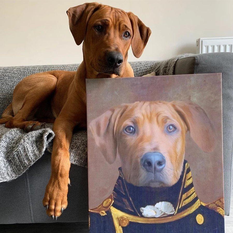 Der Admiral - Porträt auf Leinwand und Holzrahmen