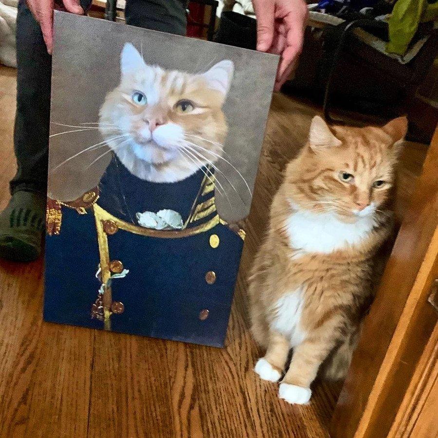 Der Admiral - Porträt auf Leinwand und Holzrahmen