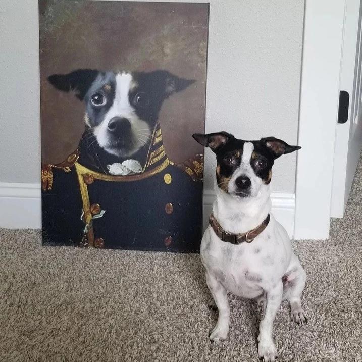 Der Admiral - Porträt auf Leinwand und Holzrahmen