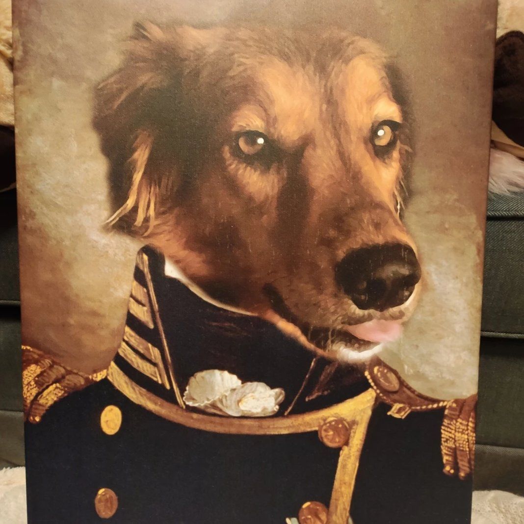 Der Admiral - Porträt auf Leinwand und Holzrahmen