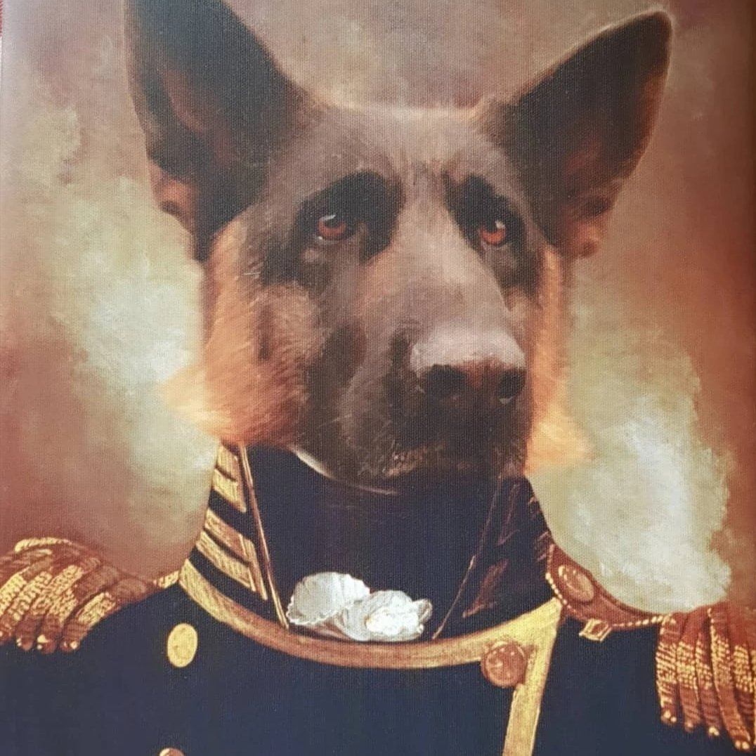 Der Admiral - Porträt auf Leinwand und Holzrahmen