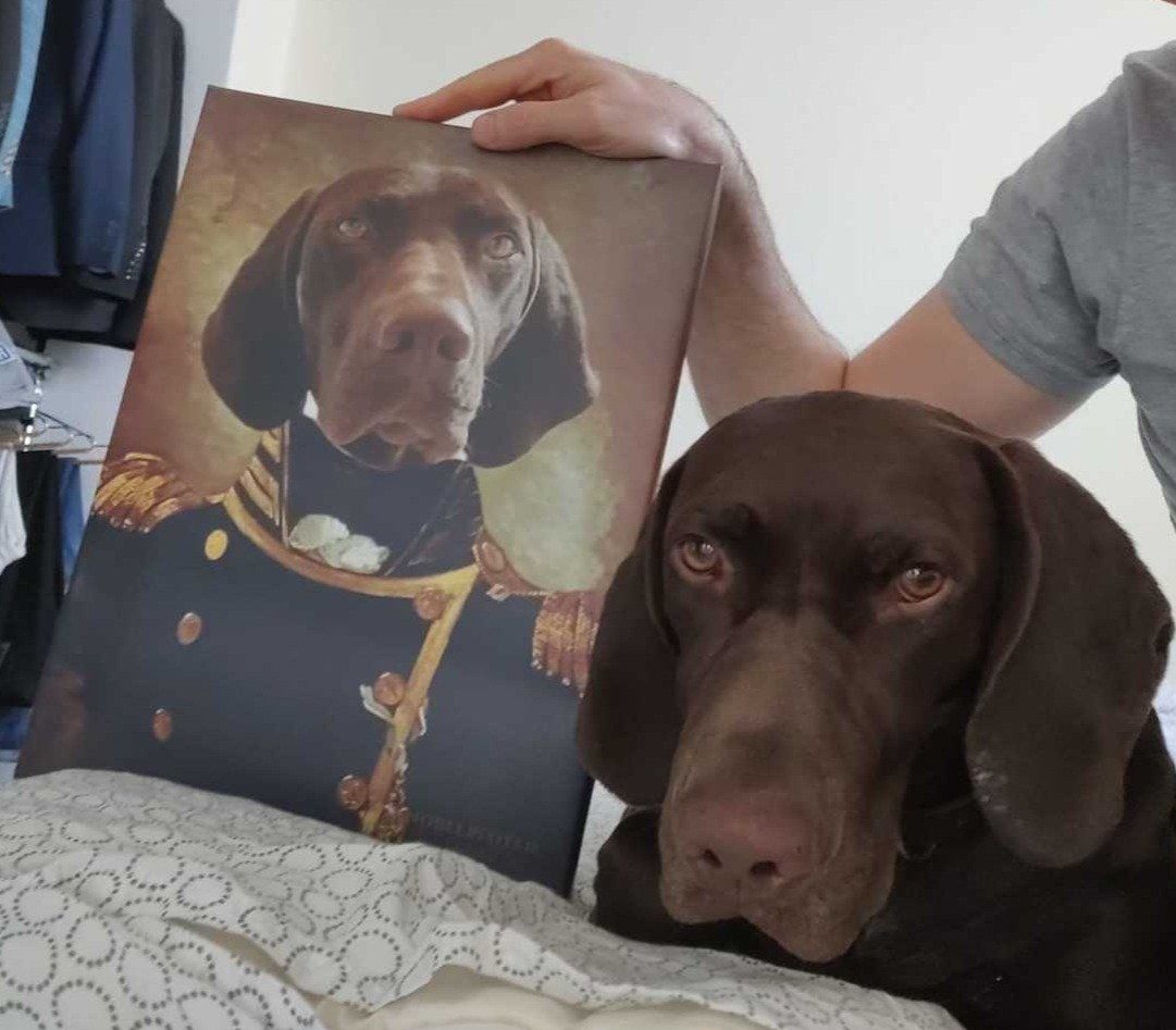 Der Admiral - Porträt auf Leinwand und Holzrahmen