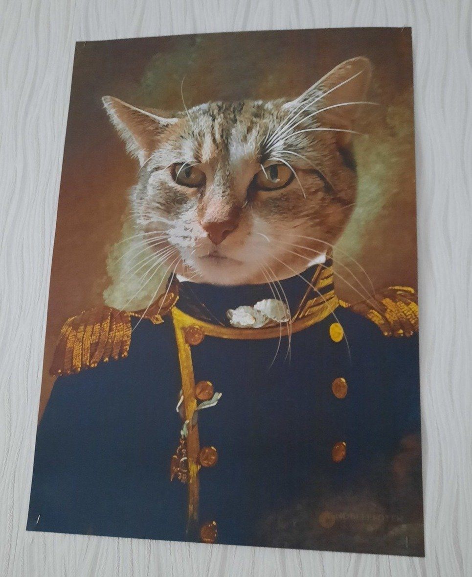 Der Admiral - Porträt auf Leinwand und Holzrahmen