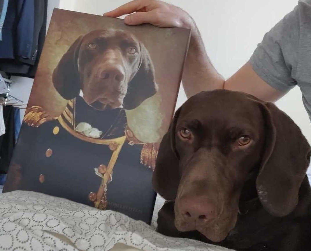 Der Admiral - Porträt auf Leinwand und Holzrahmen