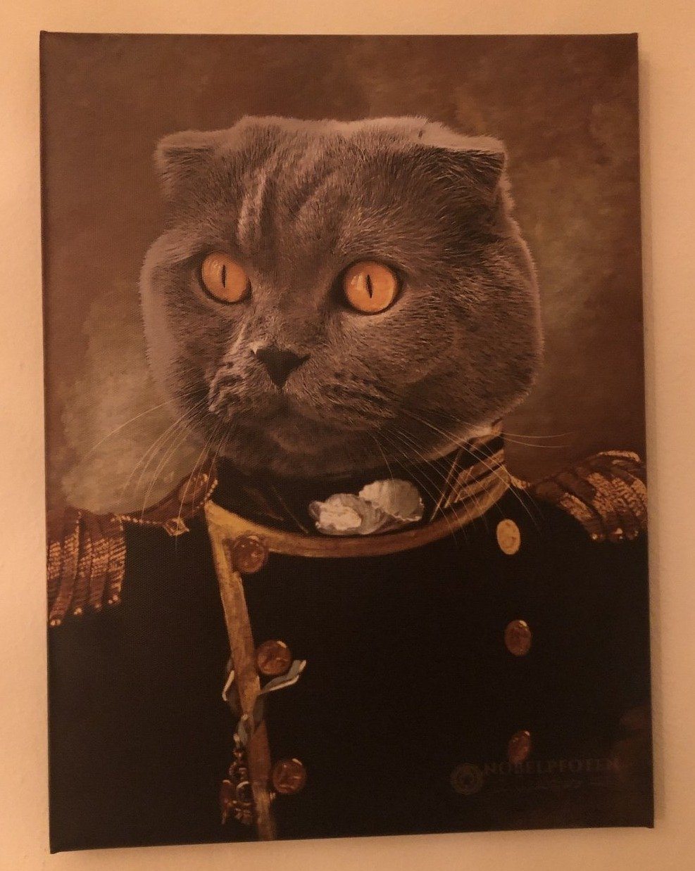 Der Admiral - Porträt auf Leinwand und Holzrahmen