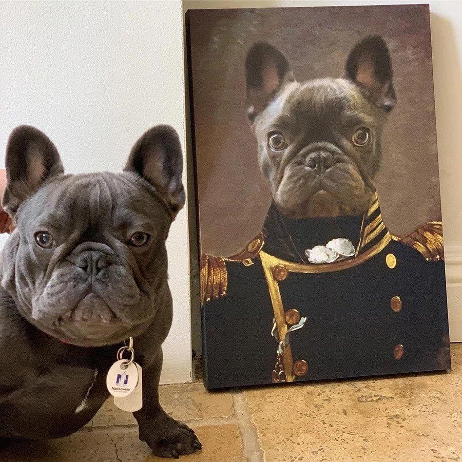 Der Admiral - Porträt auf Leinwand und Holzrahmen