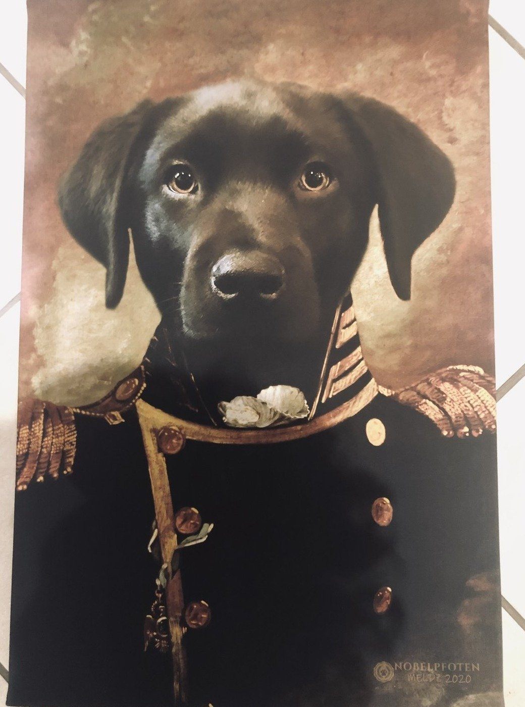 Der Admiral - Porträt auf Leinwand und Holzrahmen