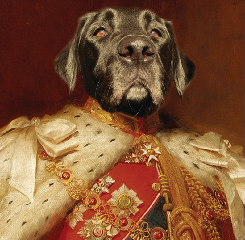 Hunde Gemälde nach Foto als König