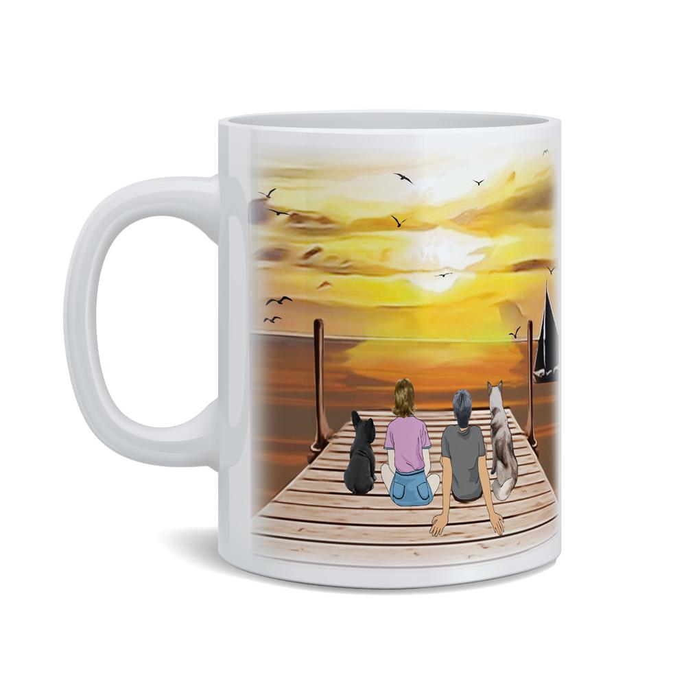 personalisierte Foto Tasse mit Hunden und Paar