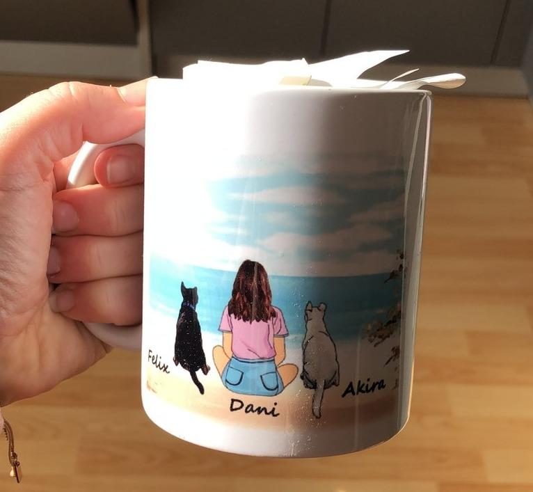 Personalisierte Tasse mit Hund, Frauchen, Herrchen oder Pärchen
