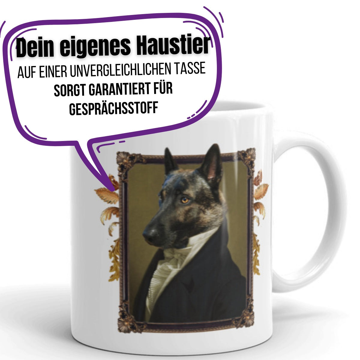 Haustier Tasse der Bothschafter von Vorne mit Text